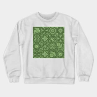 Light Green Talavera Tile Pattern by Akbaly Crewneck Sweatshirt